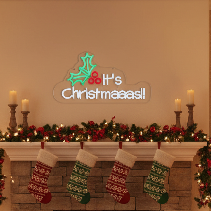 It's Christmaaas Lit Neon Christmas Sign