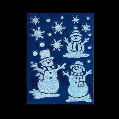 Set of 3 Frosted Christmas Window Stickers
