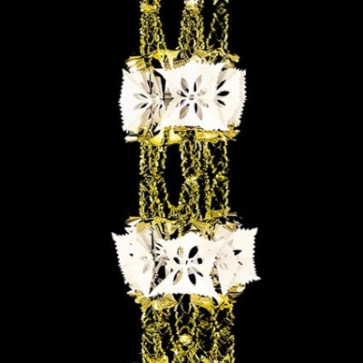 Gold and Ivory Retro Foil Christmas Garland