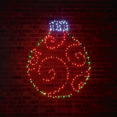 Twinkling Flexibright Red & Green LED Christmas Bauble Display Decoration