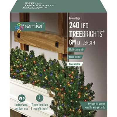 Premier 240 Multi Colour Treebrights Christmas String Lights