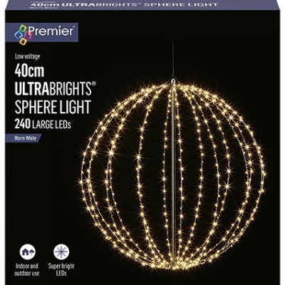 Warm White LED Ultrabrights Sphere Christmas Light 40cm