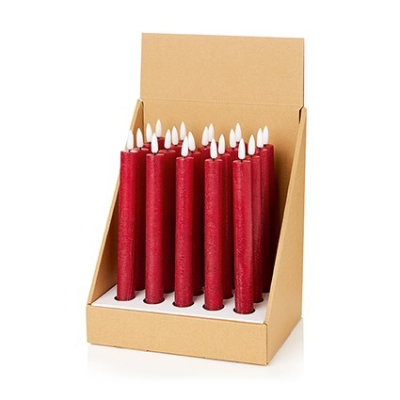 Red Wax LED Christmas Dinner Candle 22cm