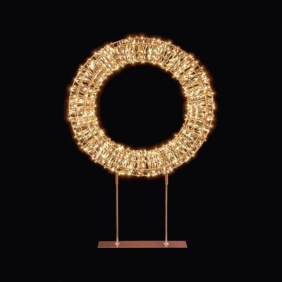 Rose Gold Lit Wreath Table Top Decoration