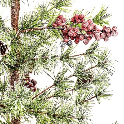 90cm Bristle Christmas Tree with Berries and Hessian Base