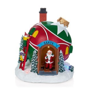 Santa Bauble House Lit Animated Christmas Decoration