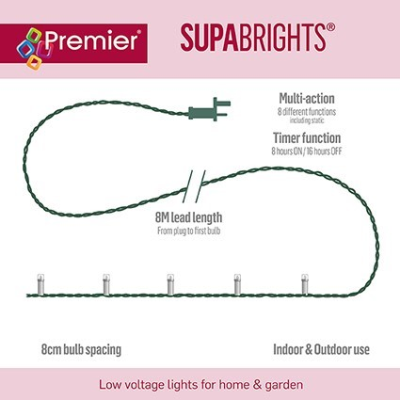 Premier 200 Red & White Supabrights String Lights