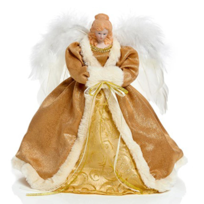Gold Lit Angel Christmas Tree Topper
