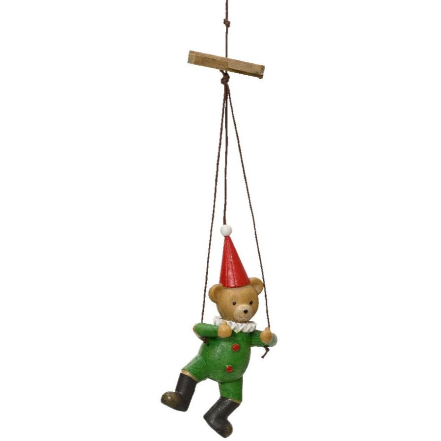 Hanging Puppet Style Teddy Bear Christmas Decoration 10cm
