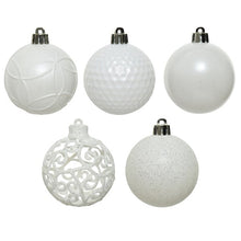 Load image into Gallery viewer, Set of 37 Mixed Winter White 6cm Christmas Baubles
