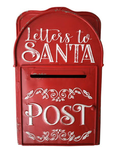 Handmade Traditional Christmas Red Tin Post Box