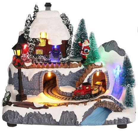 Luville Christmas Village Mountain Scene Animated Decoration