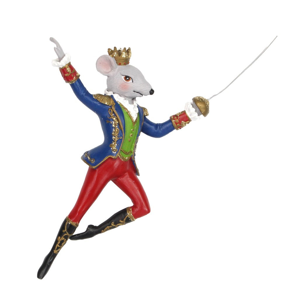 Gisela Graham Nutcracker King Rat Christmas Tree Decoration 16cm