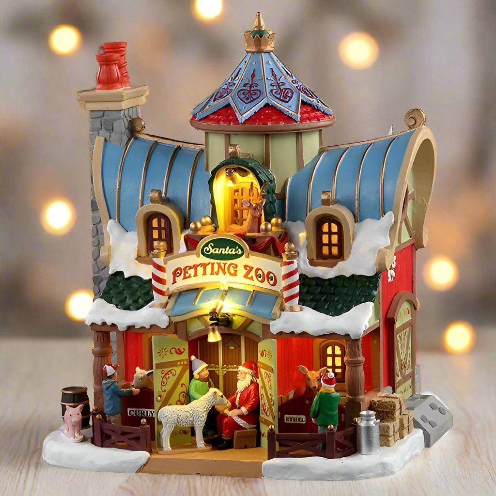 Lemax Santa's Petting Zoo Lit Village Decoration