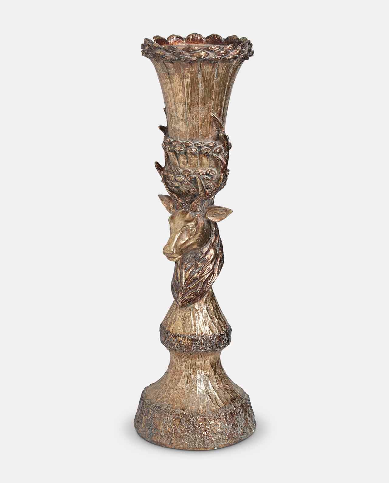 Gold Stag Christmas Candle Holder 41cm