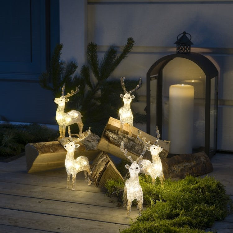 Konstsmide 5 Piece Acrylic Reindeer Christmas LED Set