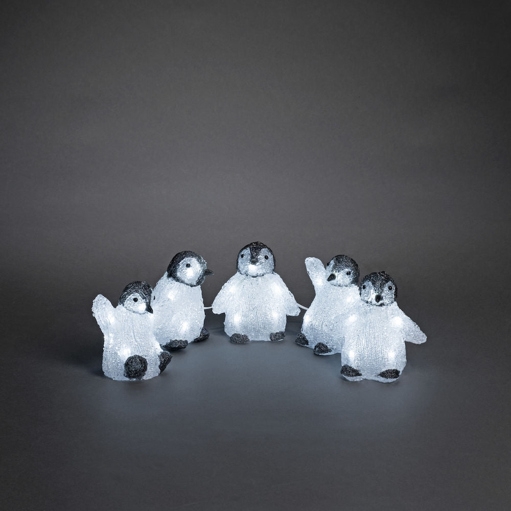 Konstsmide 5 Piece Acrylic Baby Penguin Christmas Light Set