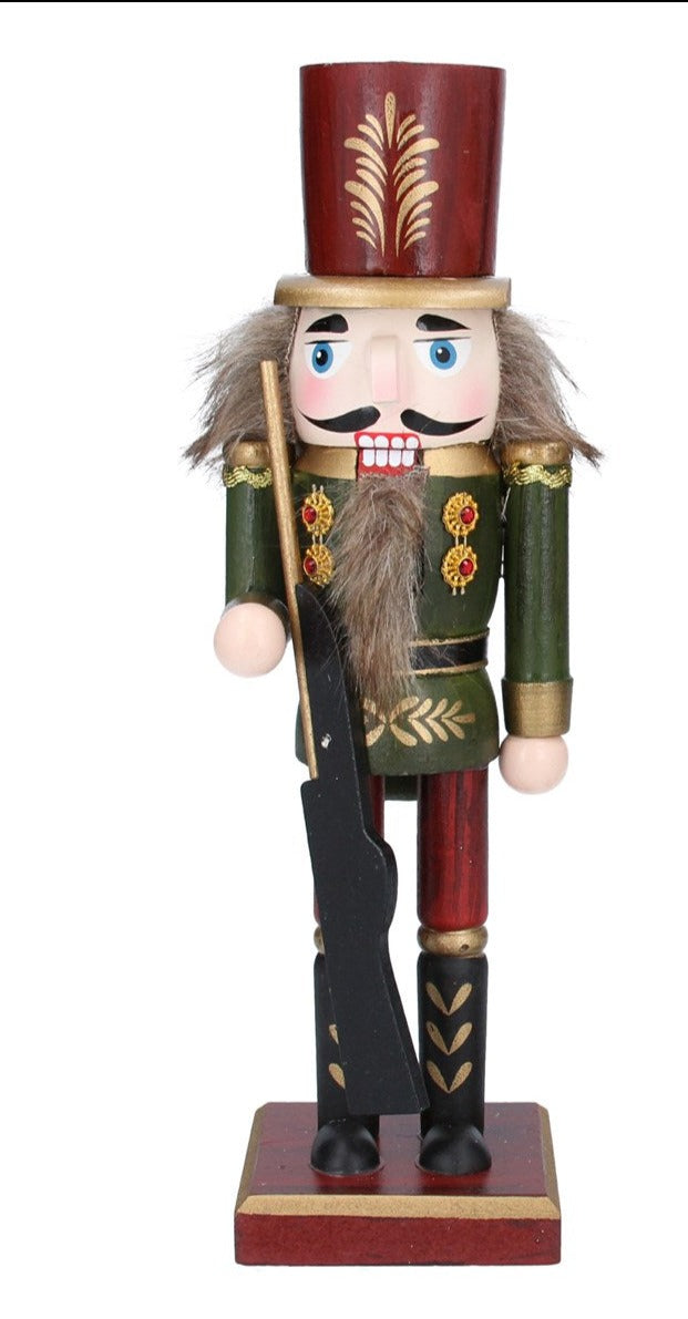 Burgundy and Green Christmas Nutcracker 25cm