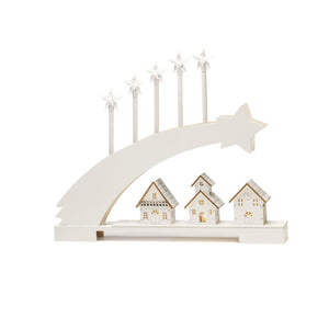 White Wooden Shooting Star Christmas Candle Bridge