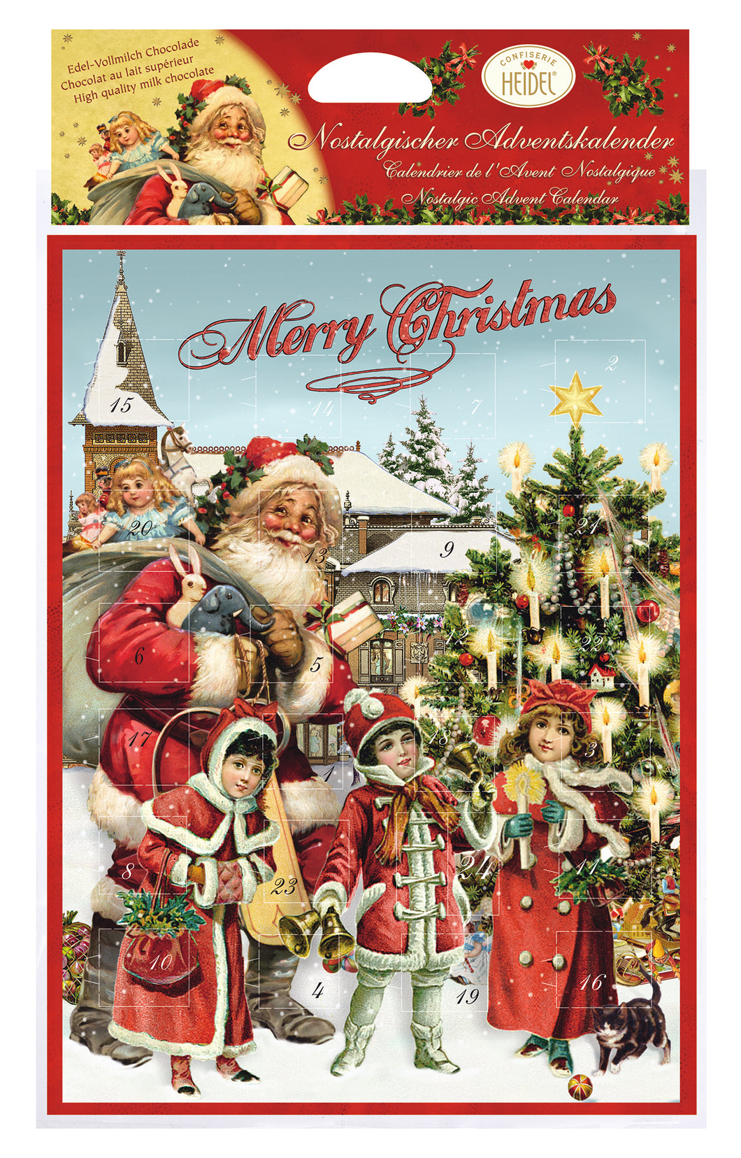 Classic Christmas Advent Calendar with Milk Chocolates