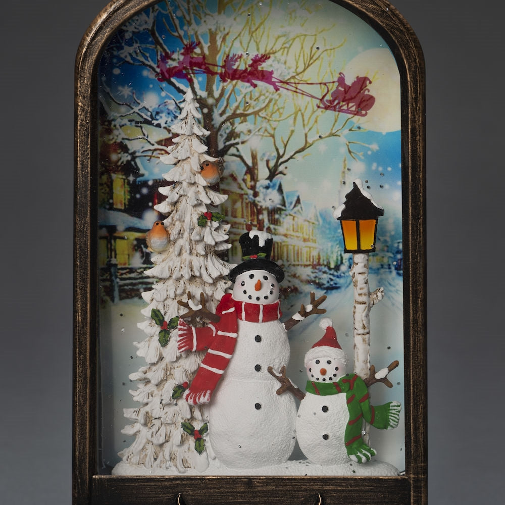 Konstsmide Snowman Scene with Robins Christmas Water Lantern