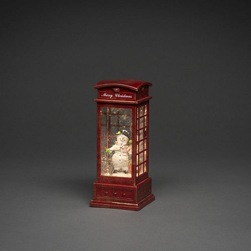 Konstsmide Snowman in Telephone Box Christmas Water Lantern