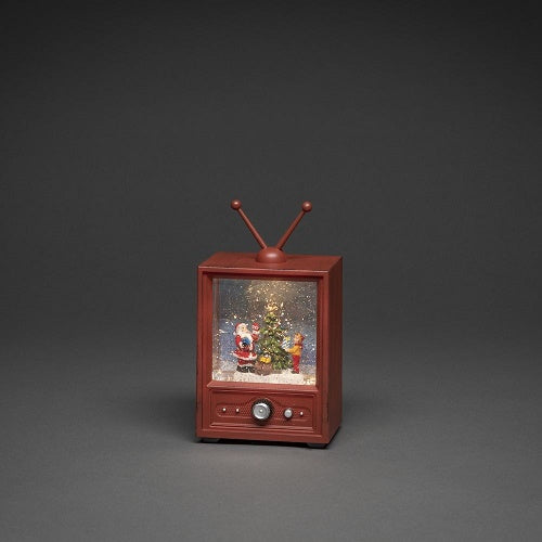 Konstsmide Santa and Boy Retro TV Christmas Water Lantern
