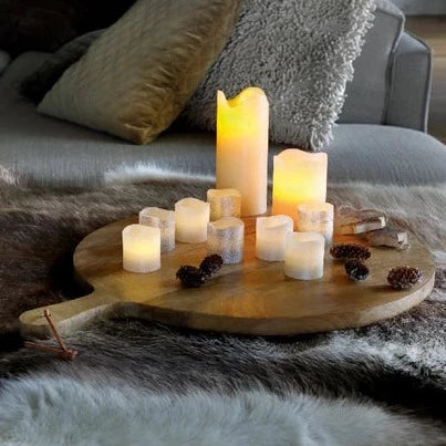 Cream Wax LED Pillar Candles Candle 17cm