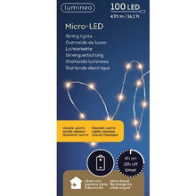 Load image into Gallery viewer, 100  Classic Warm White Silver Cable Battery Operated String Lights
