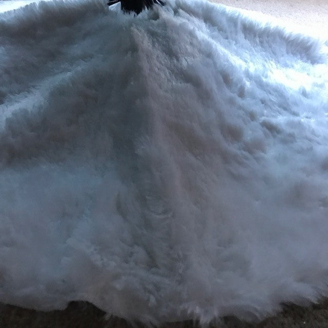 White Illuminated Christmas Tree Skirt with Warm White LED's