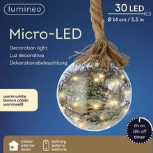 Load image into Gallery viewer, Lumineo Micro LED Ball Decoration with Rope 14cm
