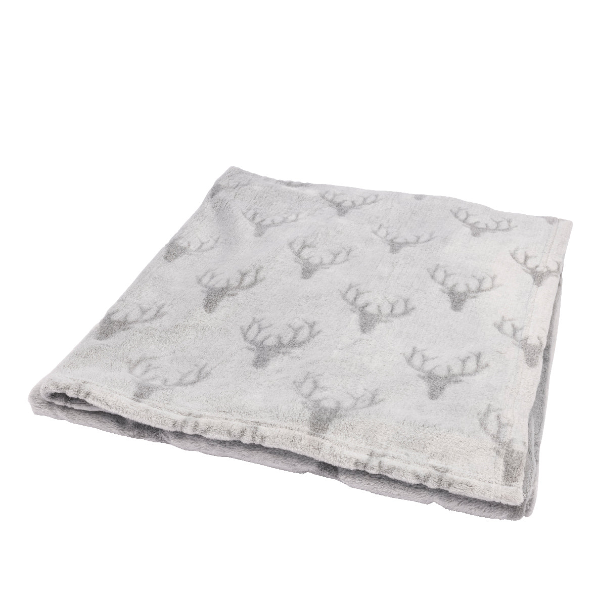 Christmas Reindeer Head Design Grey Throw