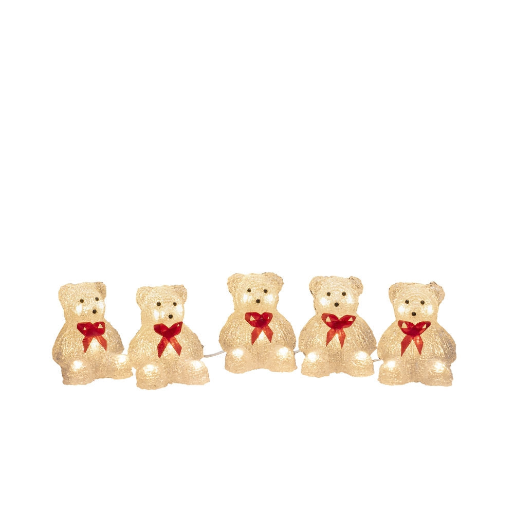 Konstsmide 5 Piece Acrylic Christmas Bears Light Set