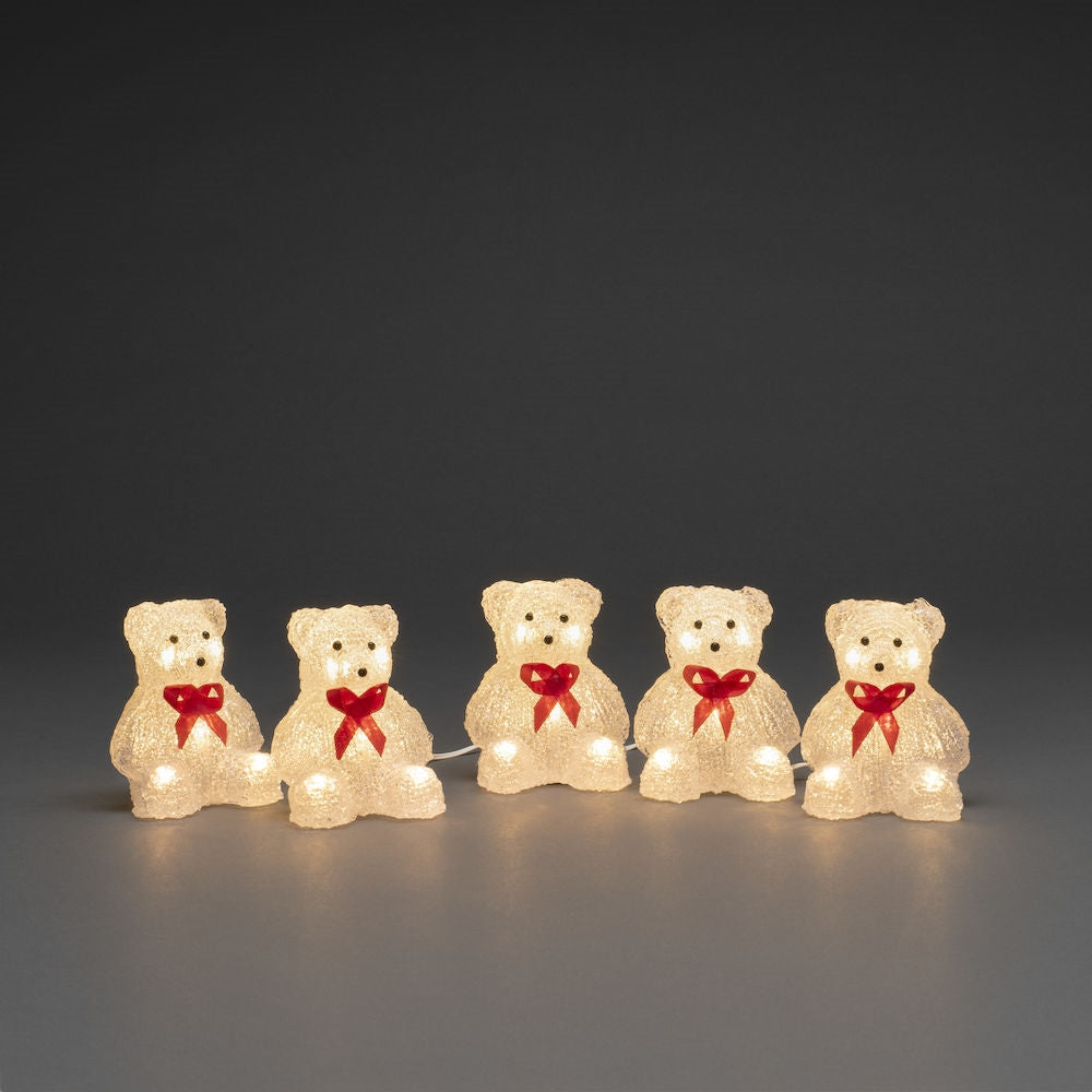 Konstsmide 5 Piece Acrylic Christmas Bears Light Set