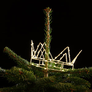 Christmas Kings Crown Tree Topper with 70 Warm White LED Lights