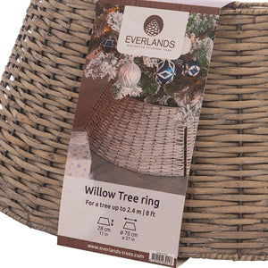 Grey Willow Wicker Collapsible Tree Skirt 70cm