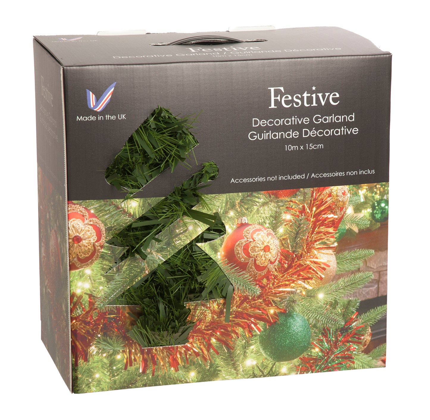 Luxury Green Tinsel Christmas Garland 10m