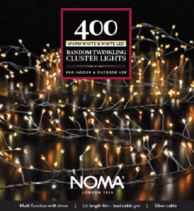 Noma 400 Random Twinkling White & Warm White Cluster Lights