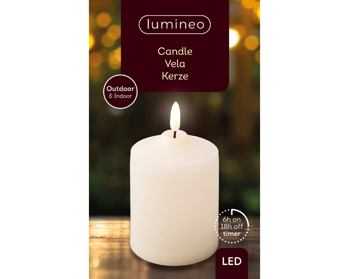 Outdoor LED Cream Church Candle 12.5cm