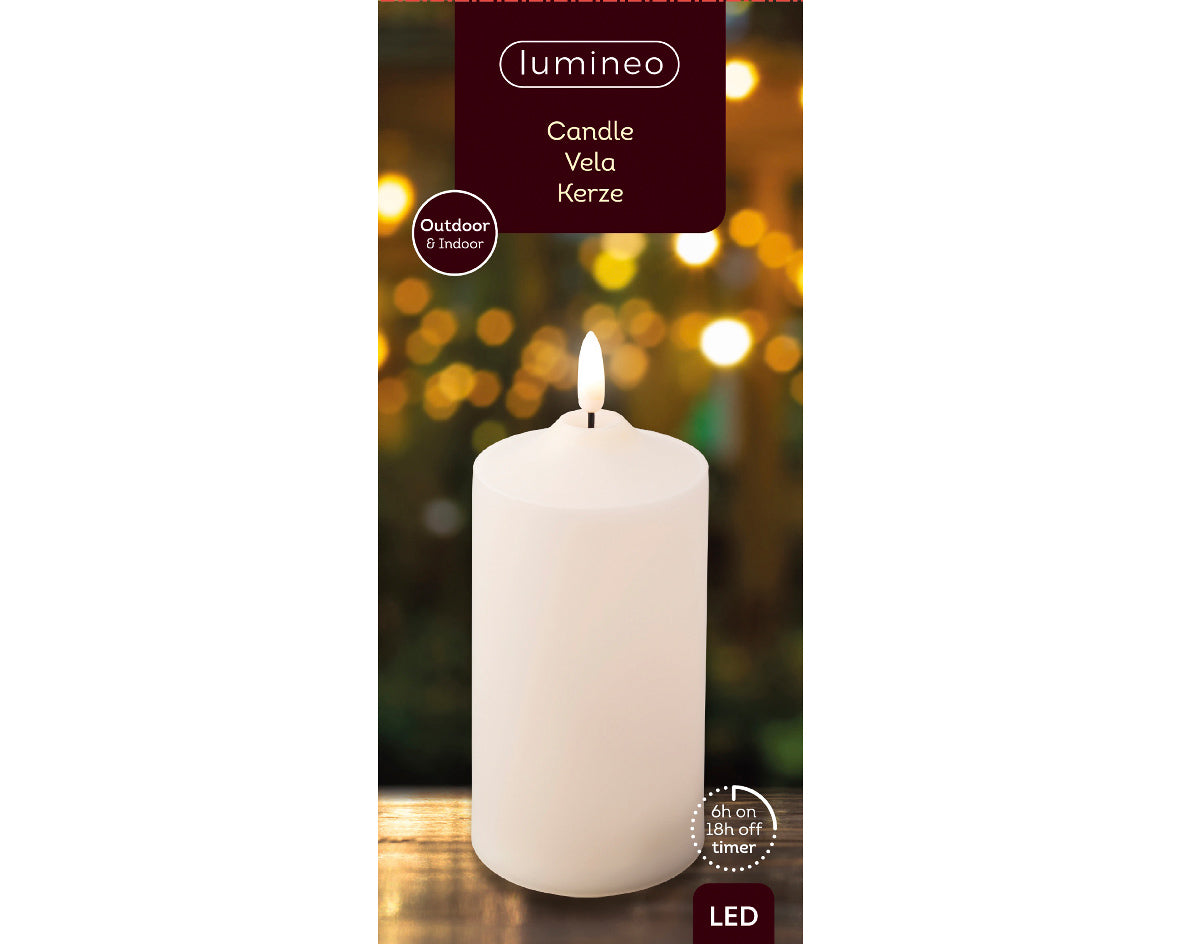 Outdoor LED Cream Christmas Church Candle 17cm