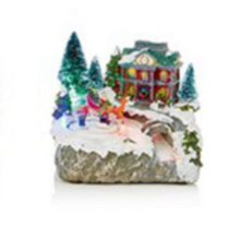 Load image into Gallery viewer, Christmas Village with Rotating Characters 19cm Battery Operated
