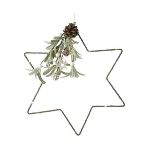 Light Up Festive Star With Mistletoe and Berries