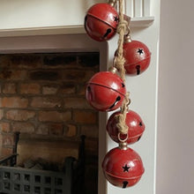 Load image into Gallery viewer, Rope Decoration with Red Metal Bells
