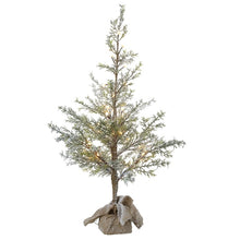 Load image into Gallery viewer, Christmas Light up Frosted Fir Tree in Hessian Bag

