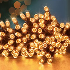 Premier TimeLights 400 Vintage Gold LED Battery Operated Christmas String Lights