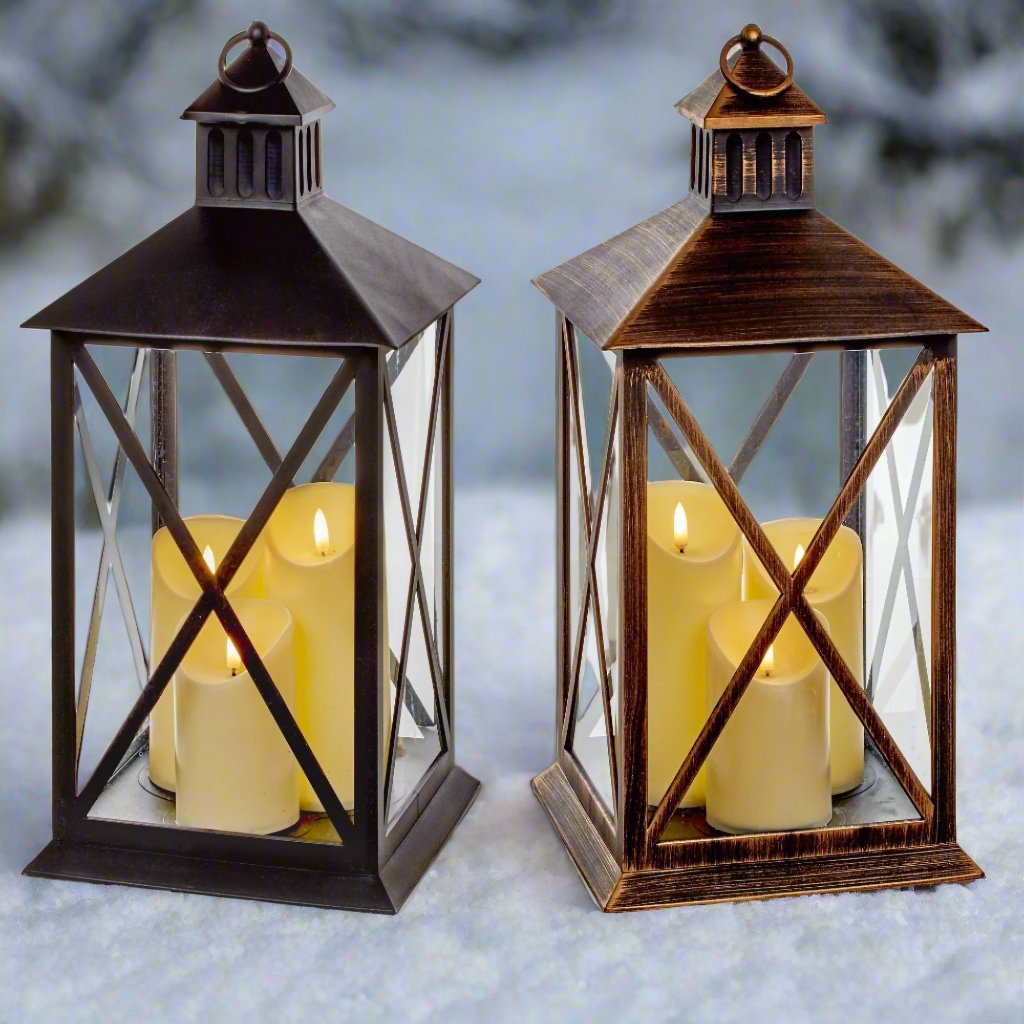 Flickering 3 Candles Christmas Lantern