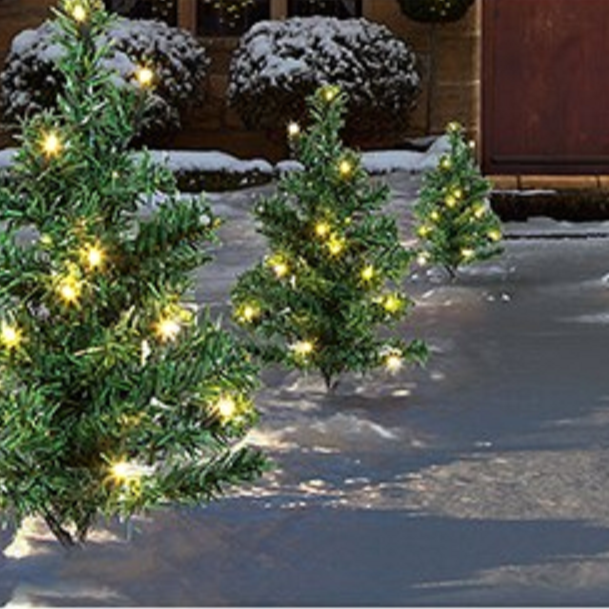 Set of 6 Christmas Tree Path Lights Warm White Love Christmas Shop