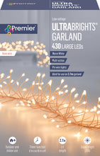 Load image into Gallery viewer, Premier Rose Gold Ultrabright 2.7m Garland Pin Wire with 430 Warm White LED Lights
