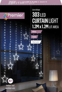 White Star V-Shaped Christmas Curtain Lights