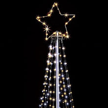 Load image into Gallery viewer, Christmas Pyramid Tree with Star Warm White and White LED Lights 2.5m
